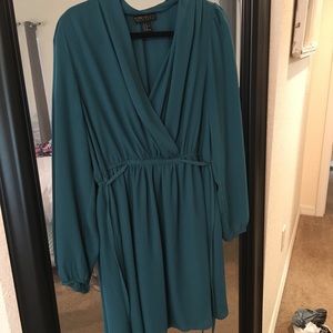 Teal long sleeve dress from forever 21